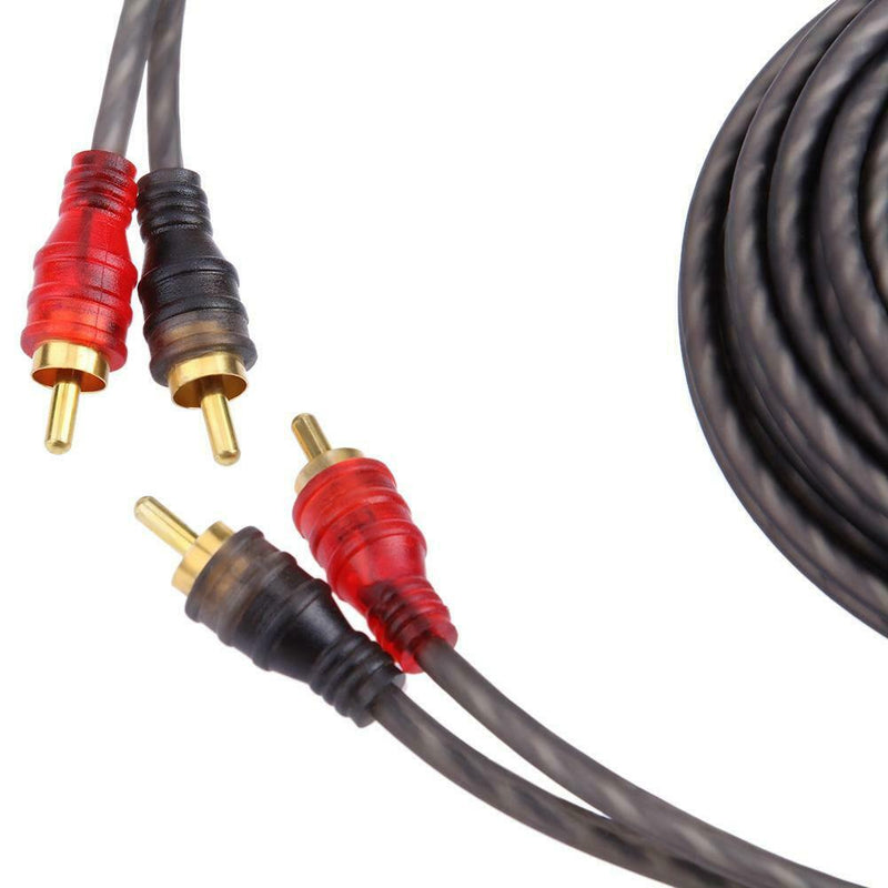 5m/16ft High Fidelity 2 Male to 2 Male RCA Car Stereo Amplifier Audio Cable