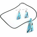 Set of Glass Murano Pendant Necklace Earrings