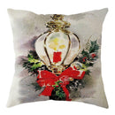 Christmas Round Lantern Print Decorative Linen Pillowcase Pillow Cover (592