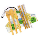 Bamboo Cutlery Set - Kitchen Utensils, Travel Reusable Wooden Fork Spoon Ch