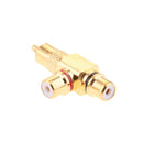2x RCA Plug Male to 2 RCA Socket Female Connector Adaptor