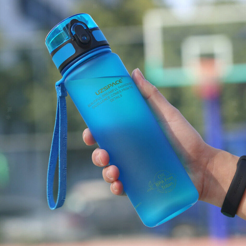 Sports Water Bottle Travel Bicycle Bottle Workout Yoga BPA Free Blue 500ML