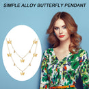 Butterfly Choker Necklace Women Double Layer Pendant Clavicle Chain Jewelry