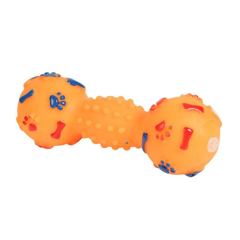 Colorful Dotted Dumbbell Shaped Squeeze Squeaky Faux Bone Pet Dog Toys