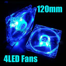 120mm Fans 4 LED LED Blue Computer Case Cooling K3M3