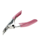 Manicure Cutter Clipper False Nail U One Word Cut Stainless Steel (Pink)