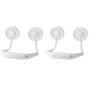 2pcs Novelty USB Rechargeable Neckband Cooling Fan Sports Mini Fan White