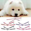 2 Pieces Adjustable Dog Chest Harness Crystal Necklace Artificial Diamond