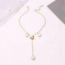 Butterfly Necklace Daisy Flower Sweet Long Choker Women Pendant Jewelry