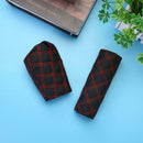 2pcs Car Leather Hand Brake Shift Knob Cover Gear Case Car Interior Decor