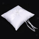 Beautiful Rose Flower Satin Ribbon Ring Pillow Cushion for Wedding 20 x 20cm