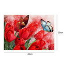 5D DIY Full Drill Diamond Painting Tulip Butterfly Embroidery Cross Stitch