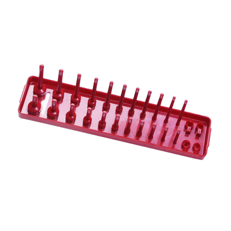 3Pcs Socket Trays 1/4 1/2 3/8 Inch SAE and Metric Socket Organizer Rail Trays