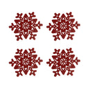 4 Pcs Xmas Snowflake Shaped Coasters Table Top Decoration