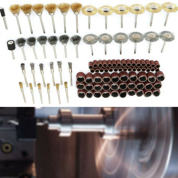 98Pcs Steel Wire Brush Polishing Wheel Kit Sandpaper Ring Electric Tool Acc S5T7