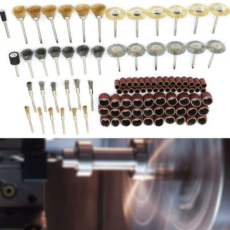 98Pcs Steel Wire Brush Polishing Wheel Kit Sandpaper Ring Electric Tool Acc S5T7