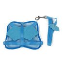 Blue Adjustable Angle Wing Rabbit Ferret Pig Harness Leash Lead Strap Nylon