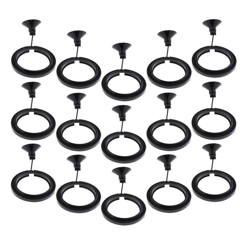 15x Fish Tank Feeding Food Tool Floating Square Feeder With Suction Cup Black