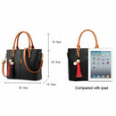 Large Capacity Tassel Tote Bag Women Soft Leather Ladies Handbag Crossbody