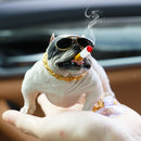 1xCool Bully Dog Car Dashboard Decorative Interior Display Ornaments-White