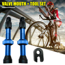 2pcs Presta Valve 54mm with Tool for MTB Road Bike Tubeless Tires (Blue) A
