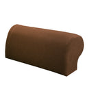 1 Pair Brown Stretchy Sofa Armrest Covers Armchair Slipcovers Protector