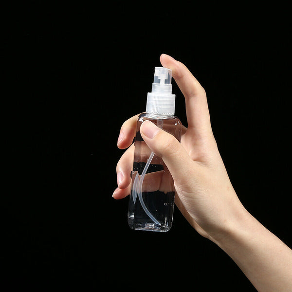 5pcs 100ml Transparent Square Travel Portable Plastic Empty Spray Bottles A#S