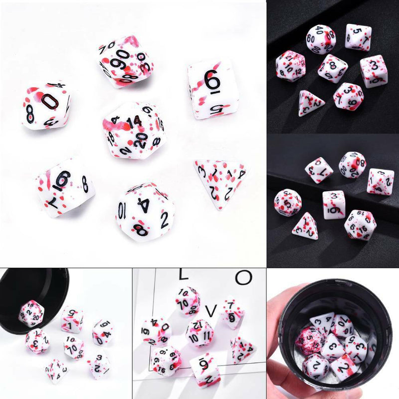 7 x Bloody Polyhedral Dice Set For Dungeons And Dragons DND MTG RPG Game AU