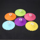6pcs/set Silicone Heat Resistant Sealed Cup Lid Rhinestone Non-slip Mug Cap