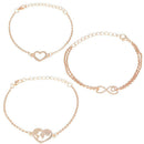 3pcs/Set Double Love Bracelet Lucky 8 Bangles Wedding Women Jewelry Gift
