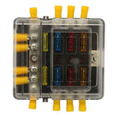 Car Boat 6 Way Blade Fuse Box Block 6 Circuit ATC/ATO/ATP LED Light Indication &