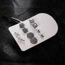 5 Pairs/Set Mom Crown Bowknot Stud Earrings For Women Bohemian Earring Jewe