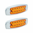4x Amber 12 LED Slimline Side Marker Slit Lamp Fish-shaped Trailer Car Side F4C8