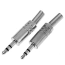 2pcs 3.5mm 1/8in Stereo Male Audio TRS Plated Jack Plug Adapter Connectors