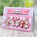 DIY Stamp Scrapbook Album Embossing Rabbit Flower Patterns Color Paper (B) A