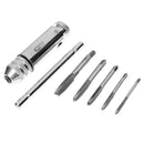 5pcs T-handle Screw Tap Ratchet Taps with Spanner Wrench Drift Holder Set