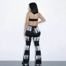 Women Summer Fashion Tie Dye Sleeveless Two-Piece Casual Clothing Set Crop