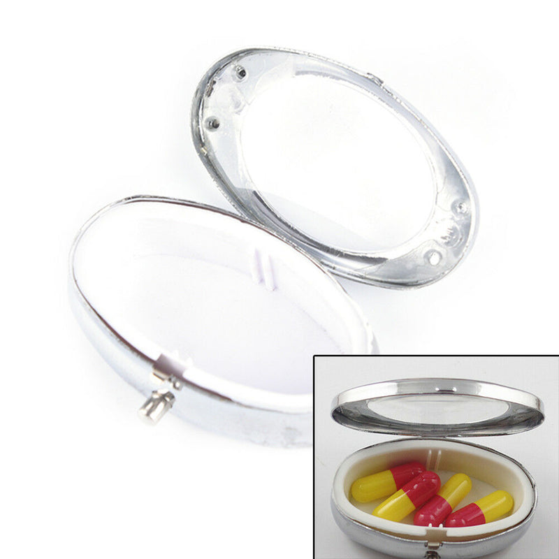 Pocket Portable Metal Pill Box Medicine Tablet Storage Case Vitamin Conta NT Gw