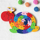 Wooden Blocks Jigsaw Winding Snail Letter and Numbers Puzzles Preschool Edu