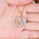 Chic Mother's Day Crystal Elephant Pendant Necklace Chain Charm Gift for her Mom