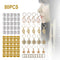 80Pcs Metal Cuffs DIY Jewelry Pendants Stars Tubes Hair Braid Set Loops Rings