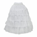 4 Bone Full Hoop Bridal Crinoline Petticoat Skirt Slip Ruffles White