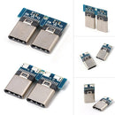 6* USB 3.1 Type C Male DIY Solder Cable Plug Connector Socket Attached PC Board