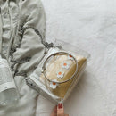 Women'S Solid Color Transparent Jelly Shoulder Bag Ladies Fashion Chain Mes