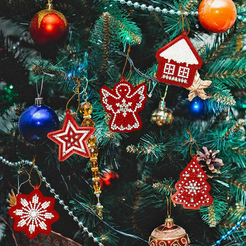 10pcs DIY Full Drills Diamond Painting Special Shape Christmas Tree Pendant