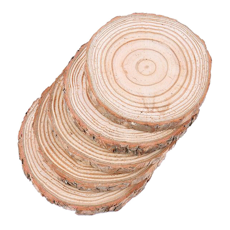 5pcs 9-10cm Blank Natural Wood Slices Circles Log Discs for Drawing DIY Craft