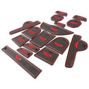 Door Mats Gate Slot Mat Cup Pads Red 16Pcs for Jeep Renegade 2016 2017 M7J6