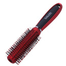 Red Black Plastic Anti-Slip Round Hair Brush Wave Hair Comb 9 inchLong R7X2