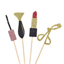 1 Set Lipsticks & Eyeshadow Box Cake Toppers Party Cupcake Flag Cake Decorati-OZ