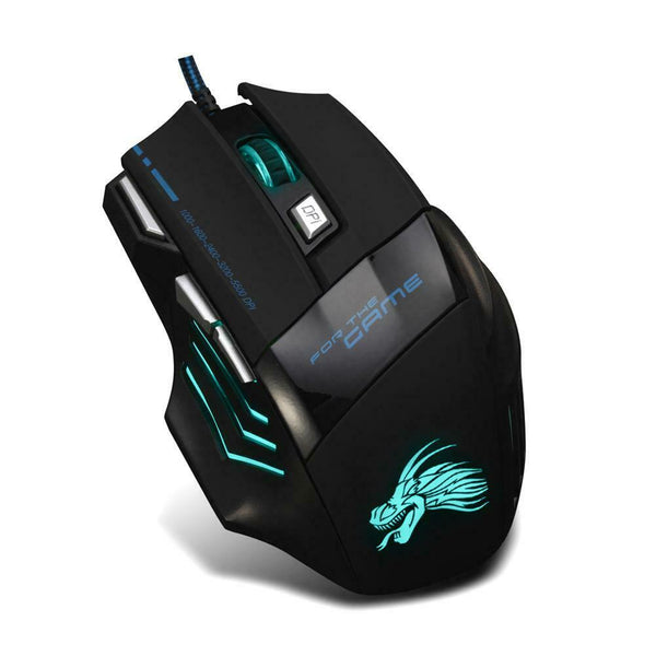 Gaming Mouse 7-Color Backlight DPI Adjustable Wired Optical PC Gamer Mice